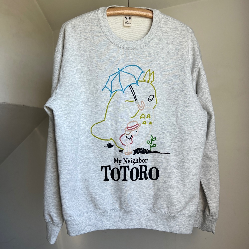 Uniqlo UT My Neighbor Totoro Sweatshirt Size M Gray Studio Ghibli Anime Graphic